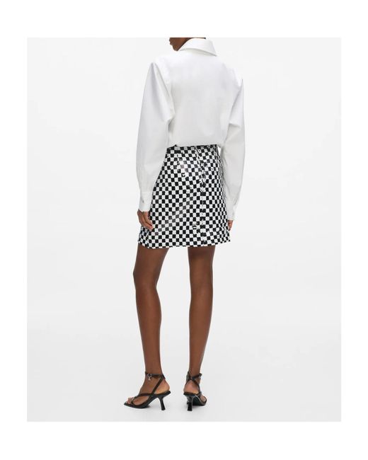 Karl Lagerfeld Black Checkerboard Mini Skirt