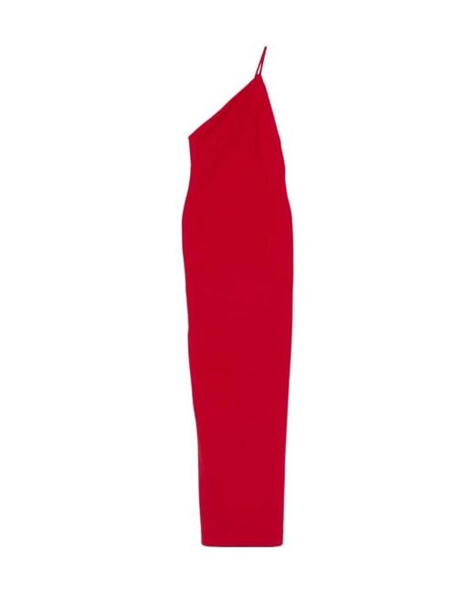 Solace London Red London Alexandra One-Shoulder Maxi Dress