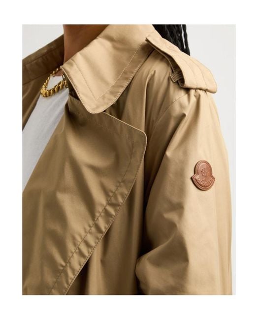 Moncler Natural Barbetane Shell Trench Coat