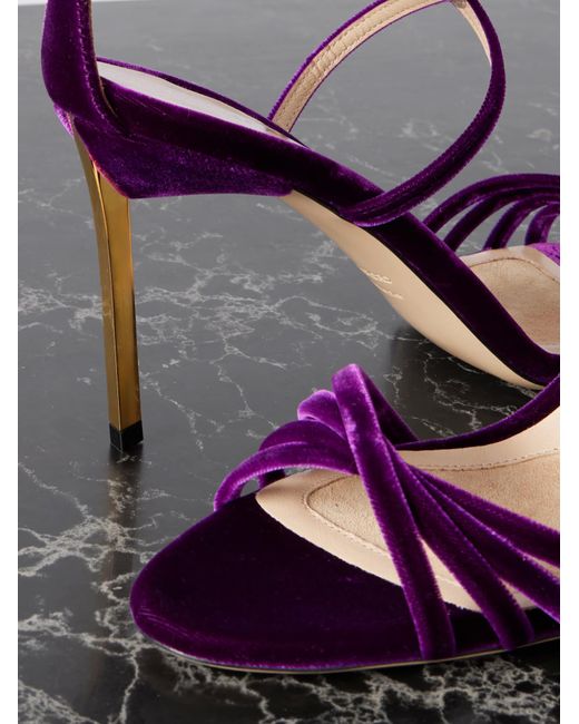 Tom Ford Purple Ida Velvet High-Heeled Sandals