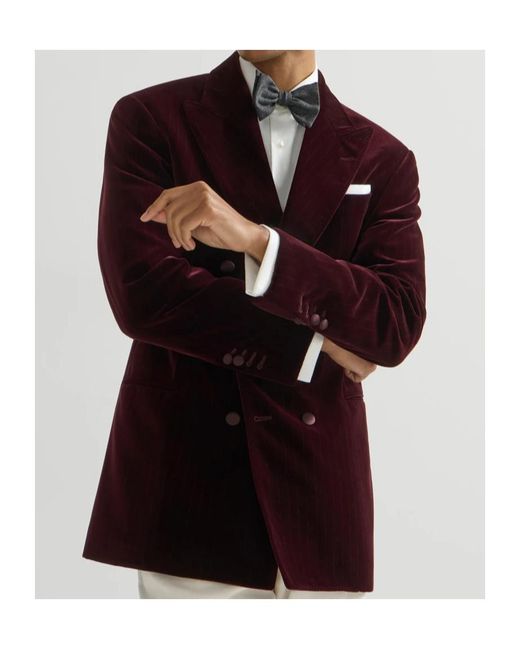 Brunello Cucinelli Red Double-Breasted Blazer for men