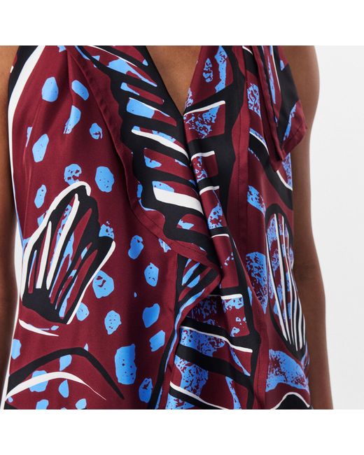 Bottega Veneta Blue Fish Silk Twill Top
