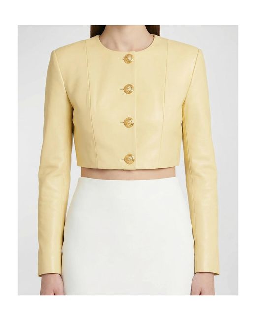 Balmain Yellow Button Front Jacket