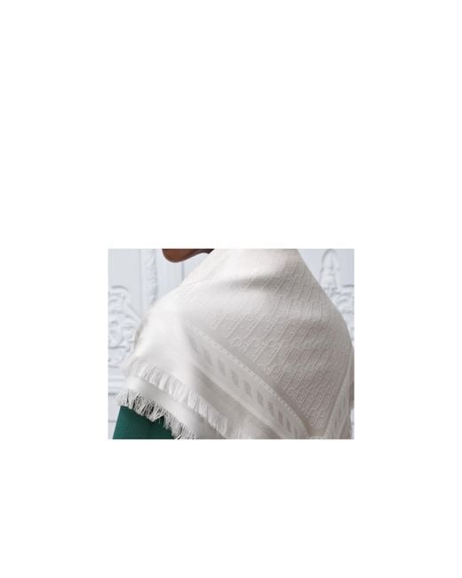 Dior White Oblique Shawl