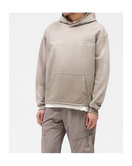 Represent Gray Logo-Embellished Hoodie for men