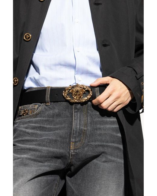 Versace White Medusa-Head Buckle Belt for men