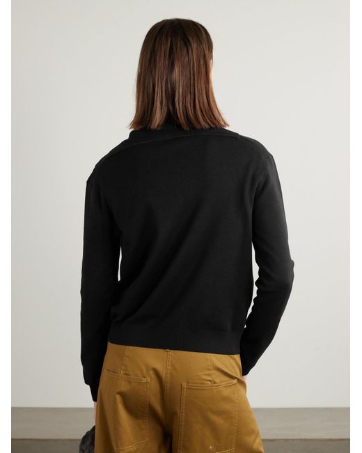 Loro Piana Black Sorbonne Polo Neck Sweater