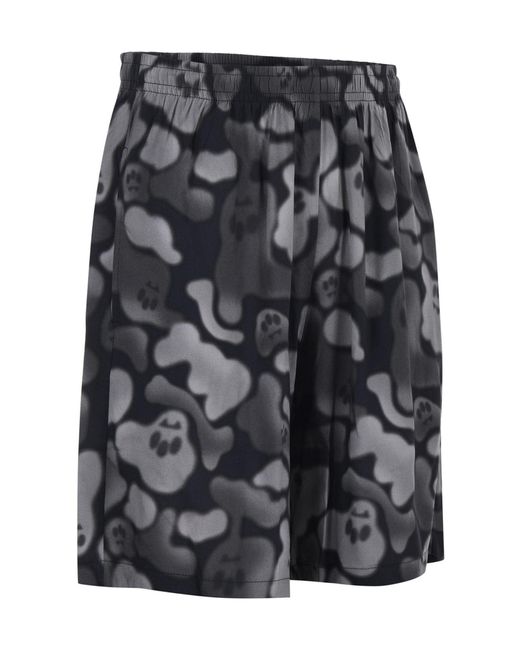 Barrow Gray Allover Print Shorts for men