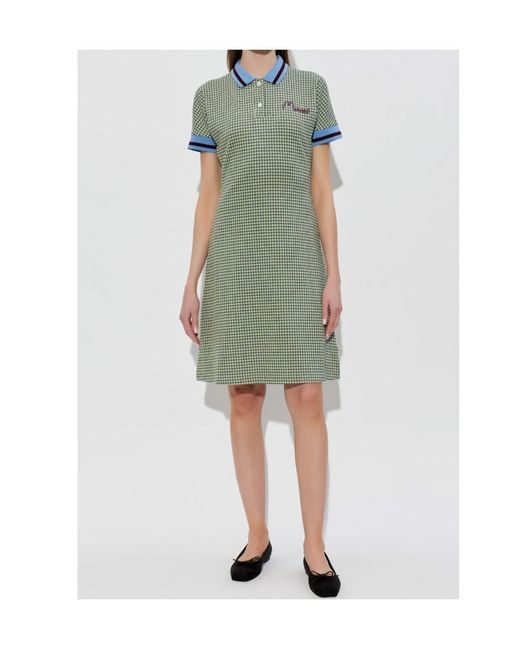 Marni Green Checked Mini Dress