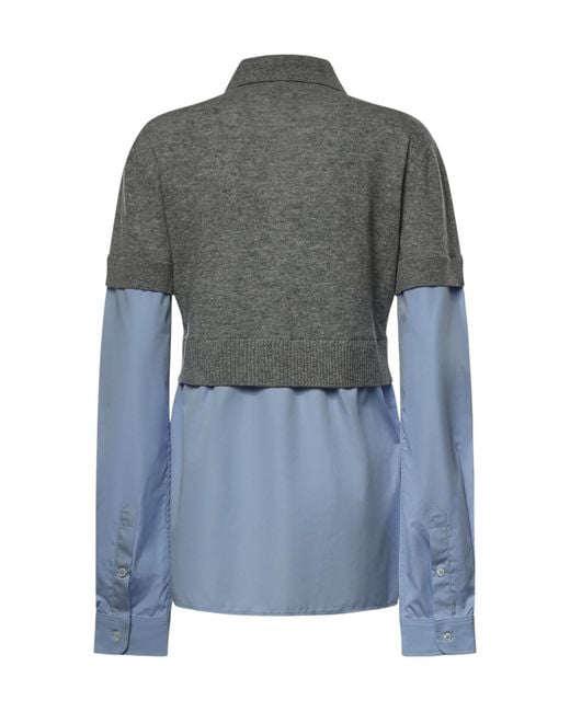 Stella McCartney Gray Layered Long Sleeved Cardigan
