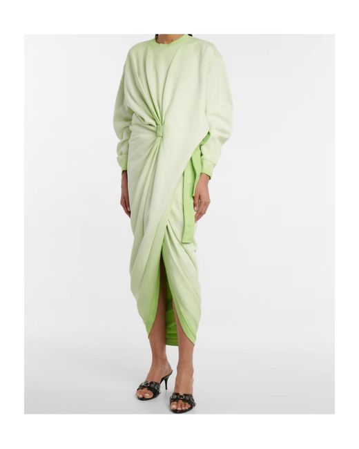 Y. Project Green Gradient Long-Sleeved Dress