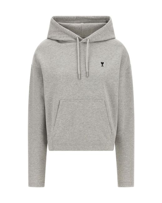AMI Gray Ami De Coeur Drawstring Hoodie