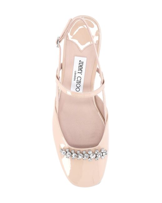Jimmy Choo Natural Belinda Crystal Flat Sandals