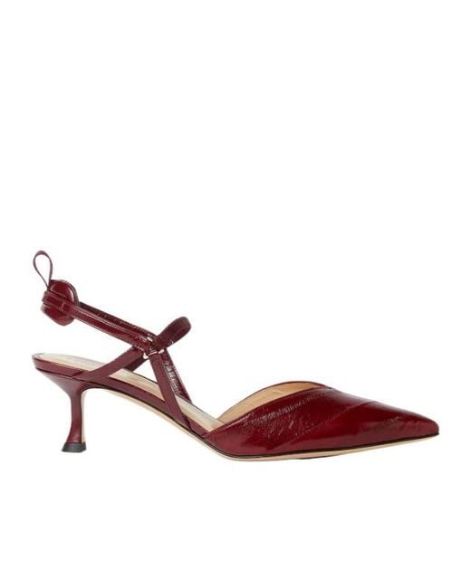 Fendi Brown Very Colibri Burgundy Hagfish Medium-Heeled Slingbacks