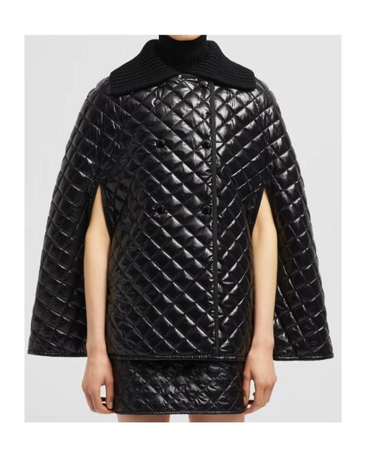 Moncler Black Quiletd Cape