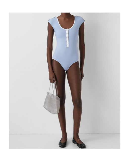 GIMAGUAS Blue Ale Buttoned Swimsuit