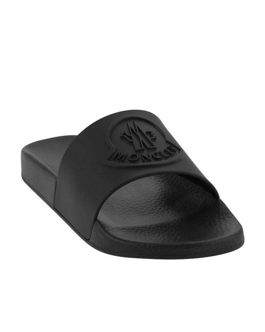 Moncler Black Basile Sliders for men