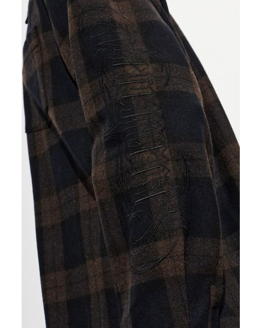 Vetements Black Checked Oversized Shirt for men