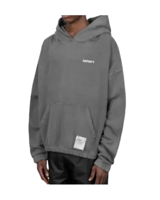 Satisfy Gray Long-Sleeved Hooded Sweatshirt for men