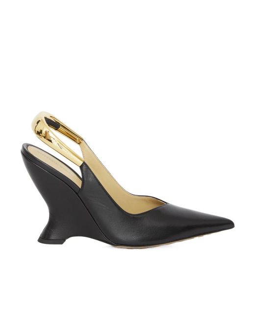 Bottega Veneta Metallic Pointed-Toe Slingback Pumps