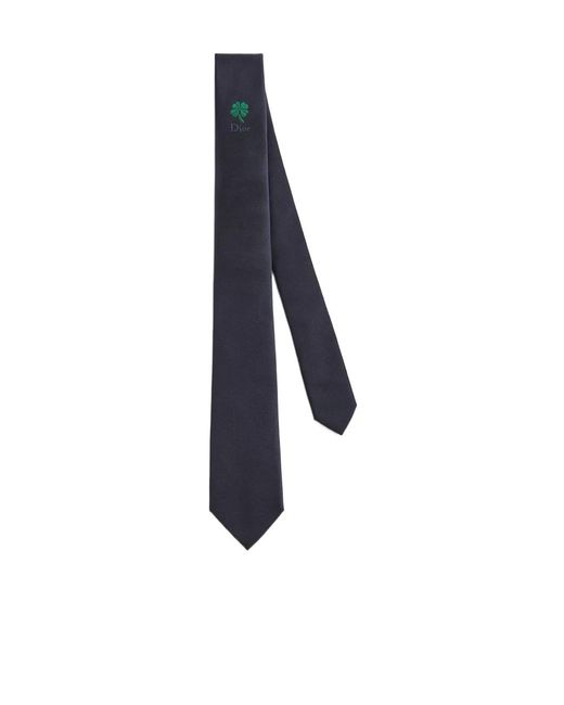 Dior Blue Clover Tie for men