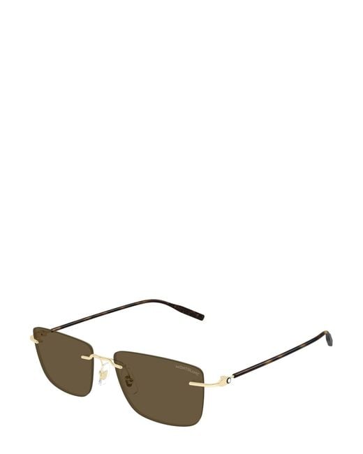 Montblanc Metallic Eyewear Rectangle Frame Sunglasses for men