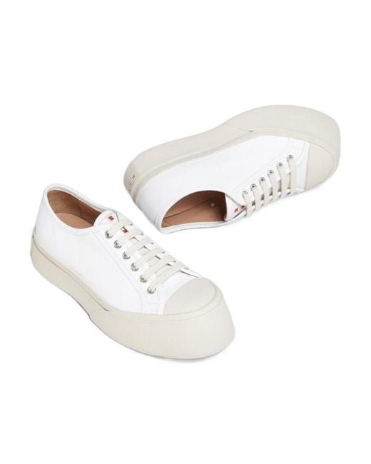 Marni White Pablo Lace-Up Sneakers for men