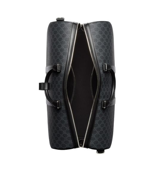 Gucci Black Gg Monogrammed Duffle Bag for men