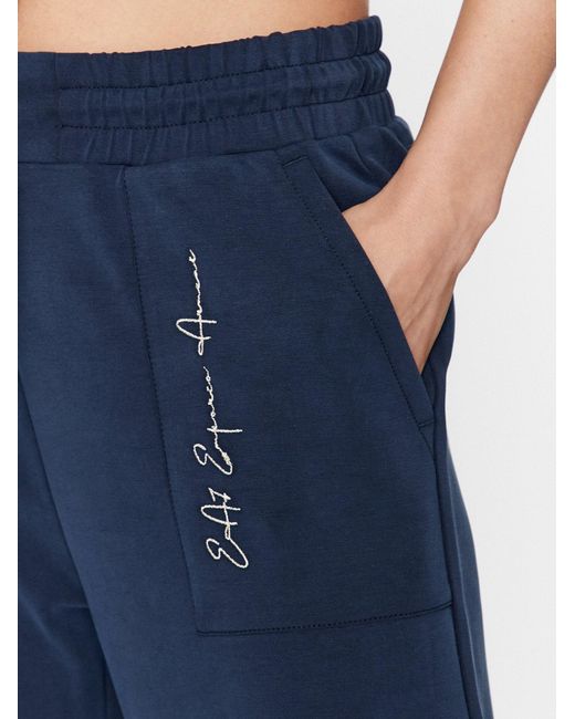 EA7 Black Elastic Waist Sweatpants