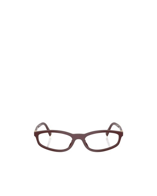 Miu Miu White Eyewear Oval Frame Glasses