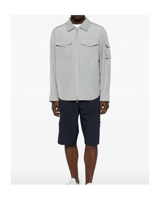 Moose Knuckles Gray Collared Zip-Up Jacket for men