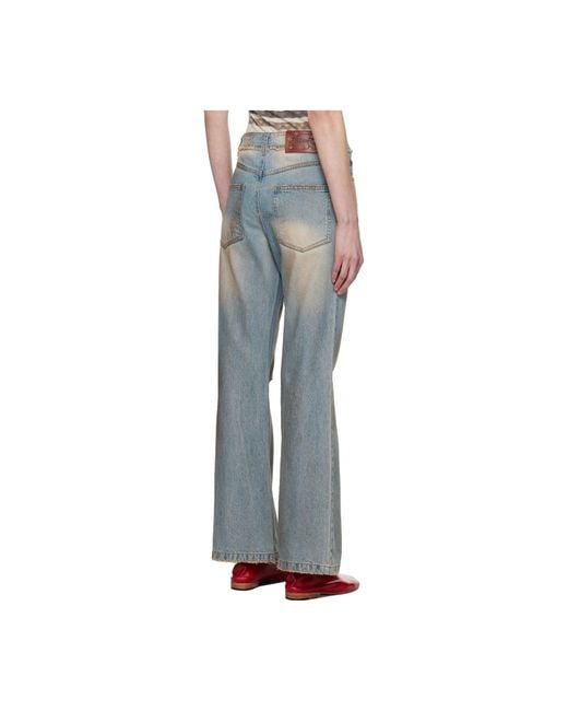 ANDERSSON BELL Gray Deconstructed Dirty Wash Bootcut Jeans