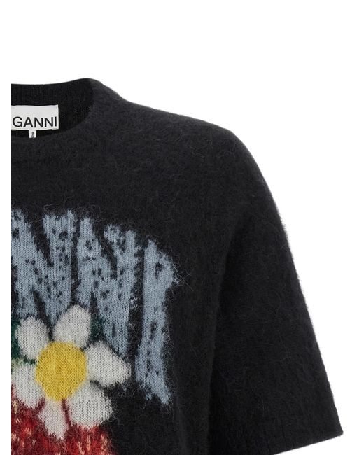 Ganni Black 'Strawberry' Sweater