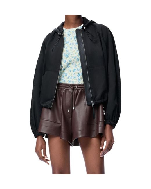 Loewe Black Zip-Up Hooded Jacket