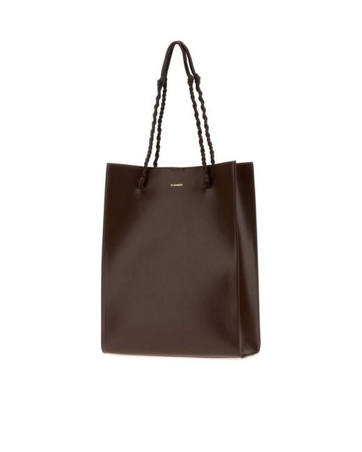 Jil Sander Brown Tangle Leather Tote Bag