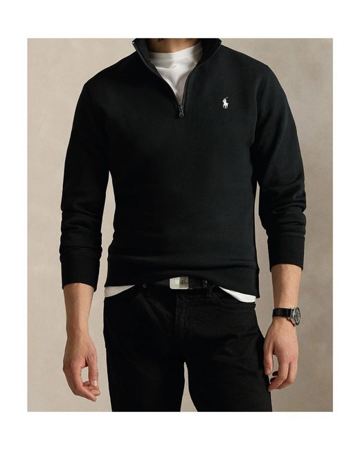 Polo Ralph Lauren Blue Quarter-Zip Logo Sweatshirt for men
