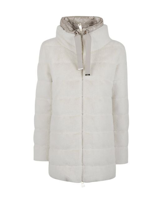Herno Gray Funnel-Neck Jacket