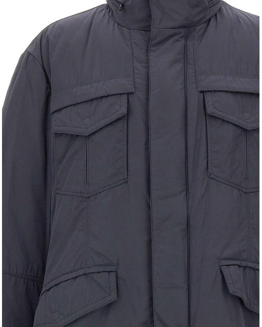 Peuterey Blue Long-Sleeved Down Jacket for men