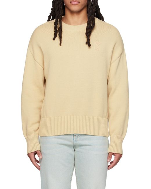 AMI Natural Ami De Coeur Crew-Neck Jumper for men
