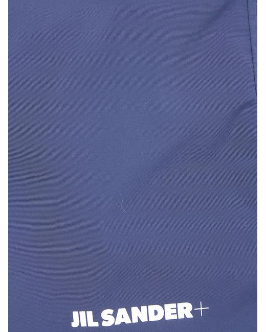 Jil Sander Blue Logo-Print High Waist Swim Shorts for men