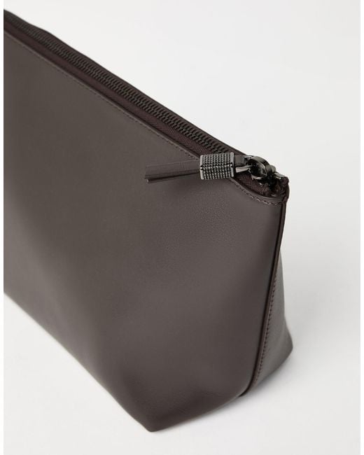 Brunello Cucinelli Black Logo-Printed Zipped Clutch Bag