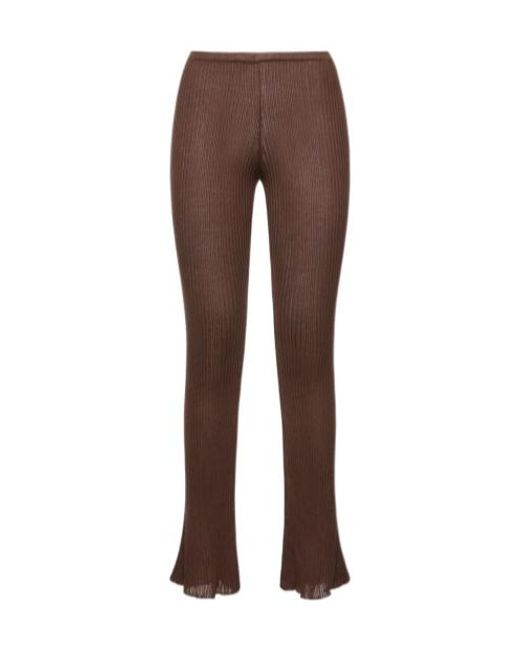 Magda Butrym Brown Rib Elastic Waist Casual Pants