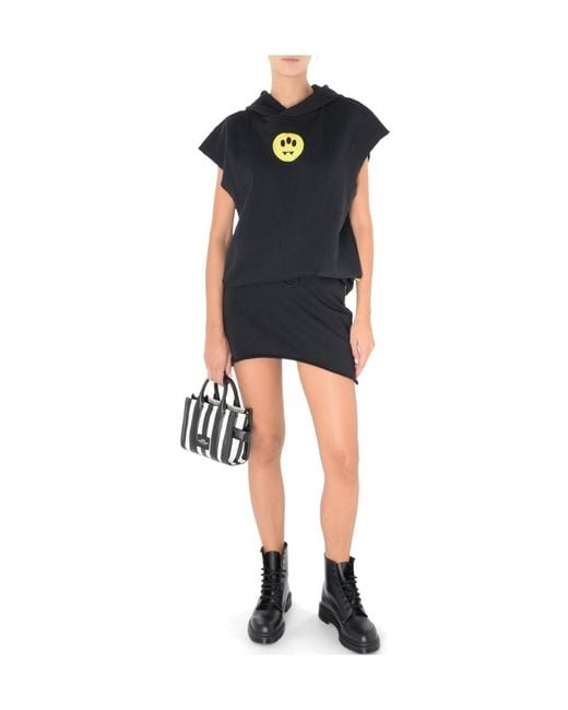 Barrow Black Distressed Jersey Hoodie