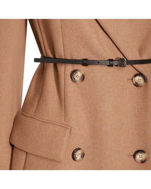 Sportmax Natural Ghia Double-Breasted Belted Trench Coat