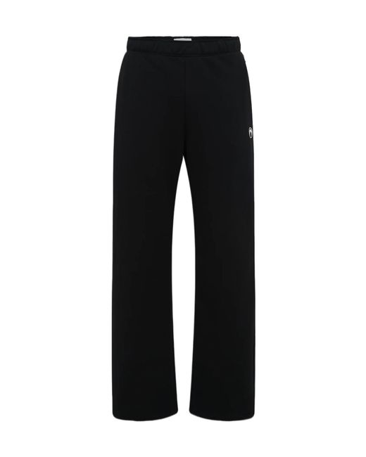 MARINE SERRE Black Crescent Moon Embroidered Track Pants for men