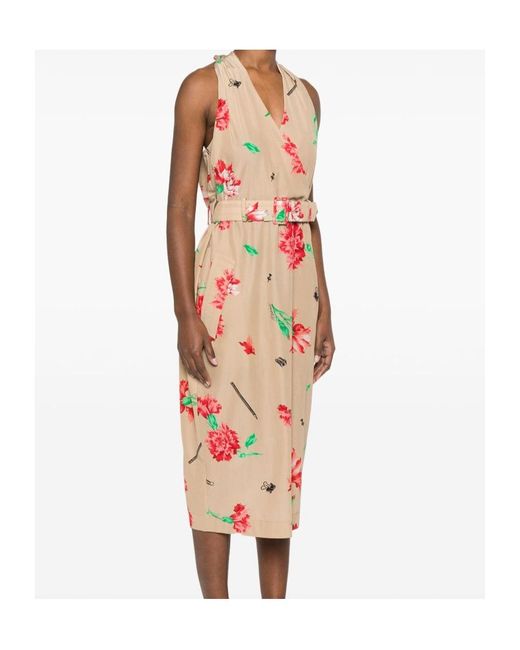 Moschino White Floral Midi Dress
