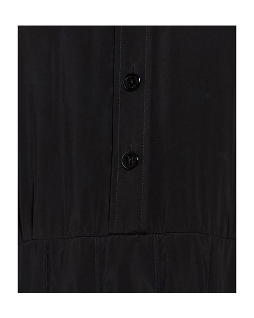 Maison Margiela Black Twotone Satin Shirt Dress