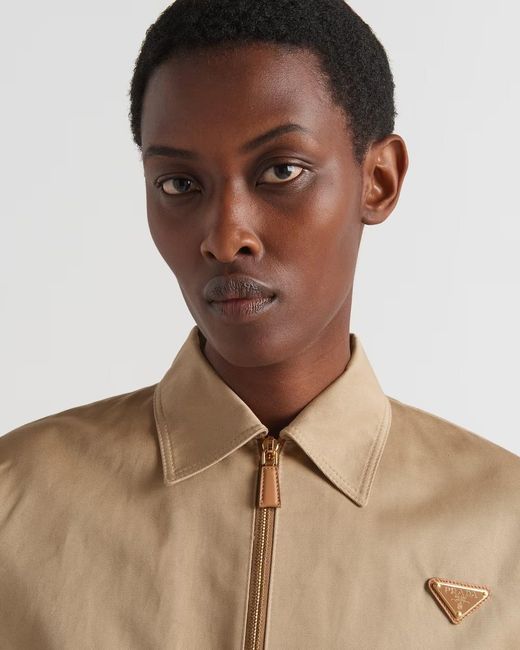 Prada Chino Blouson Jacket in Natural | Lyst