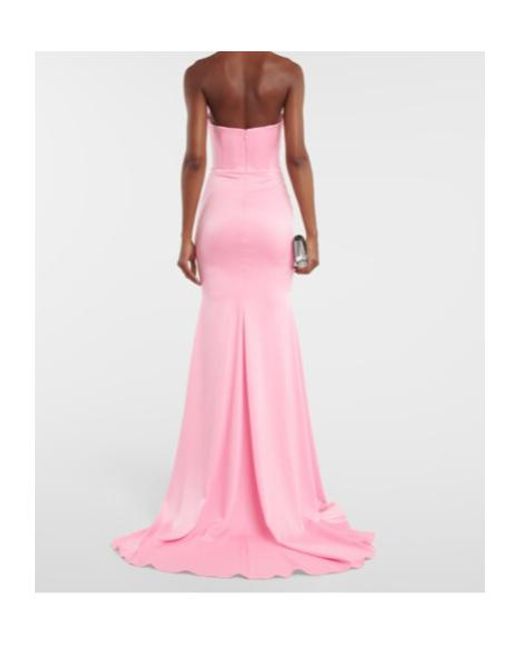 Alex Perry Pink Barkley Strapless Satin Crêpe Gown