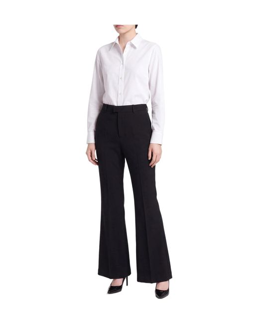 Balenciaga Black Solid-Colored Flared Trousers